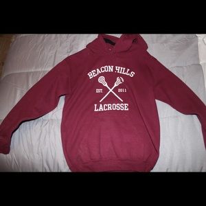 maroon teen wolf lacrosse jersey sweatshirt